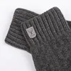 New men's warm gloves winter touch screen plus fleece gloves cold warm wool knitted gloves Outdoor Windproof Skiing Snow Mittens 5