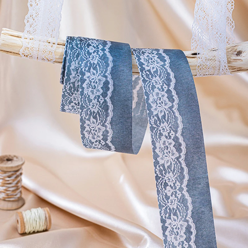 미스터 페이퍼 6롤 리넨 질감 레이스 배경 와시 테이프 DIY 저널 스크랩북 캘린더 노트 카드 장식