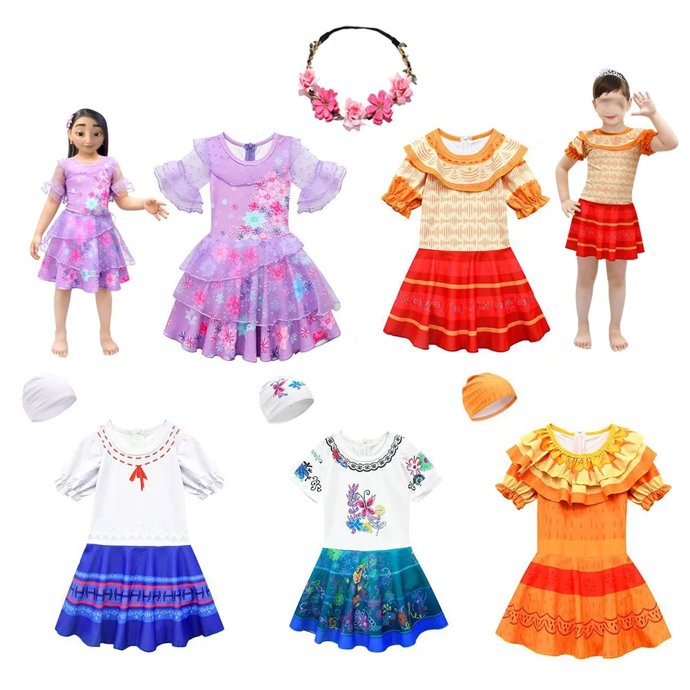Encantoer Swim Girl N1 Ela Madrigal Cosplay Mirabela Disfraz Dolores Dress Baby Pepa Adrisa Cos Costume Da Bagno Estivo Per Bambini Ragazze