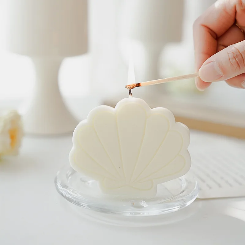 Seashell Scented Candle Mold 3D Geometric Scallop Aroma Plaster Soap Making Tool Dessert Fondant Baking Epoxy Art |