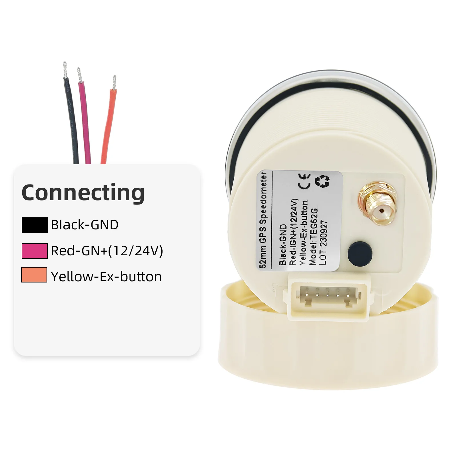 범용 자동차 보트용 NSWE, 0 299 KMH 매듭, MPH 52mm GPS 속도계 게이지, 안테나 포함, 녹색, 흰색, 적색, 12V, 24V, 신제품