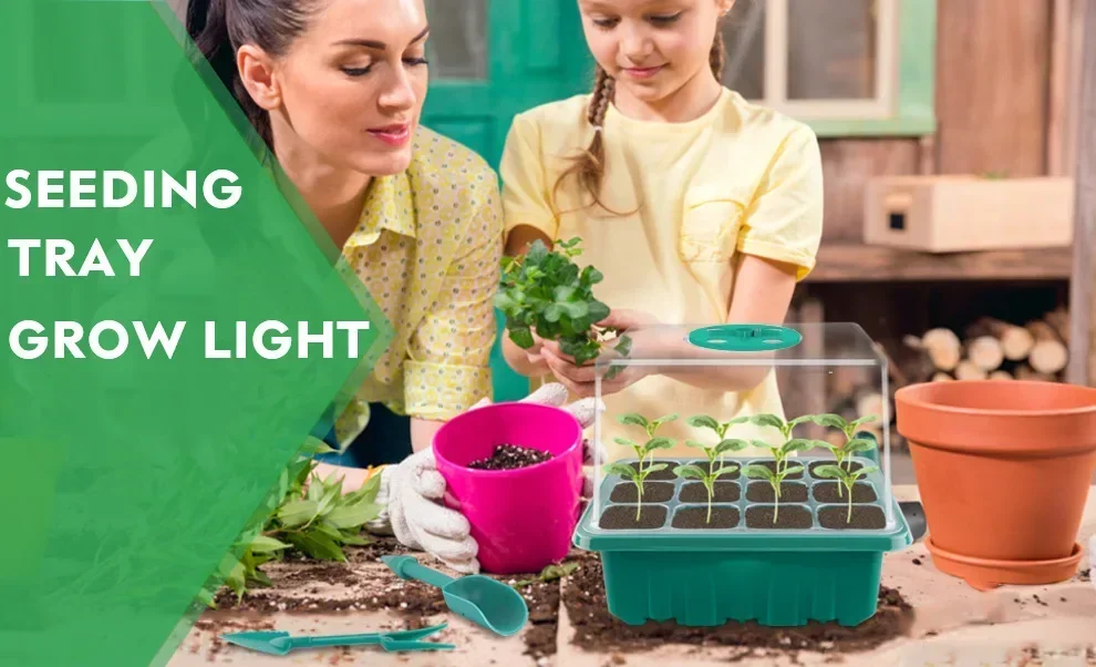 Description Picture 2 of itemPhytolamp for Indoor Plant Full Spectrum Seed Starter Trays with LED Grow Light 12 Holes Per Tray Greenhouse Garden Growing Lamp