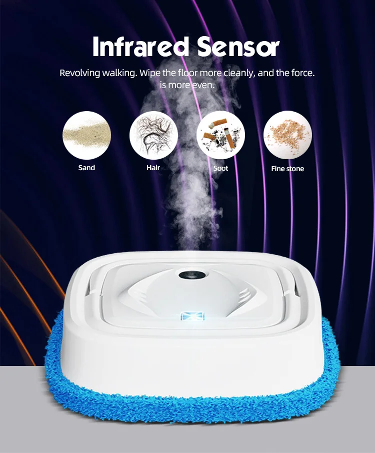 Effortlessly clean your floors with the Home Smart Cleaning Robot Vacuum and Mop Combo. This device offers rotary scrubbing, replaceable cloths, and a rechargeable design, making it perfect for homes with pets and hard floors.