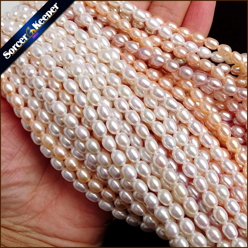 Four Colors Real Natural Cultured Freshwater Pearl Beads New AAA Grade 5*6mm DIY Making Findings Loose Pearl Beads Accessories