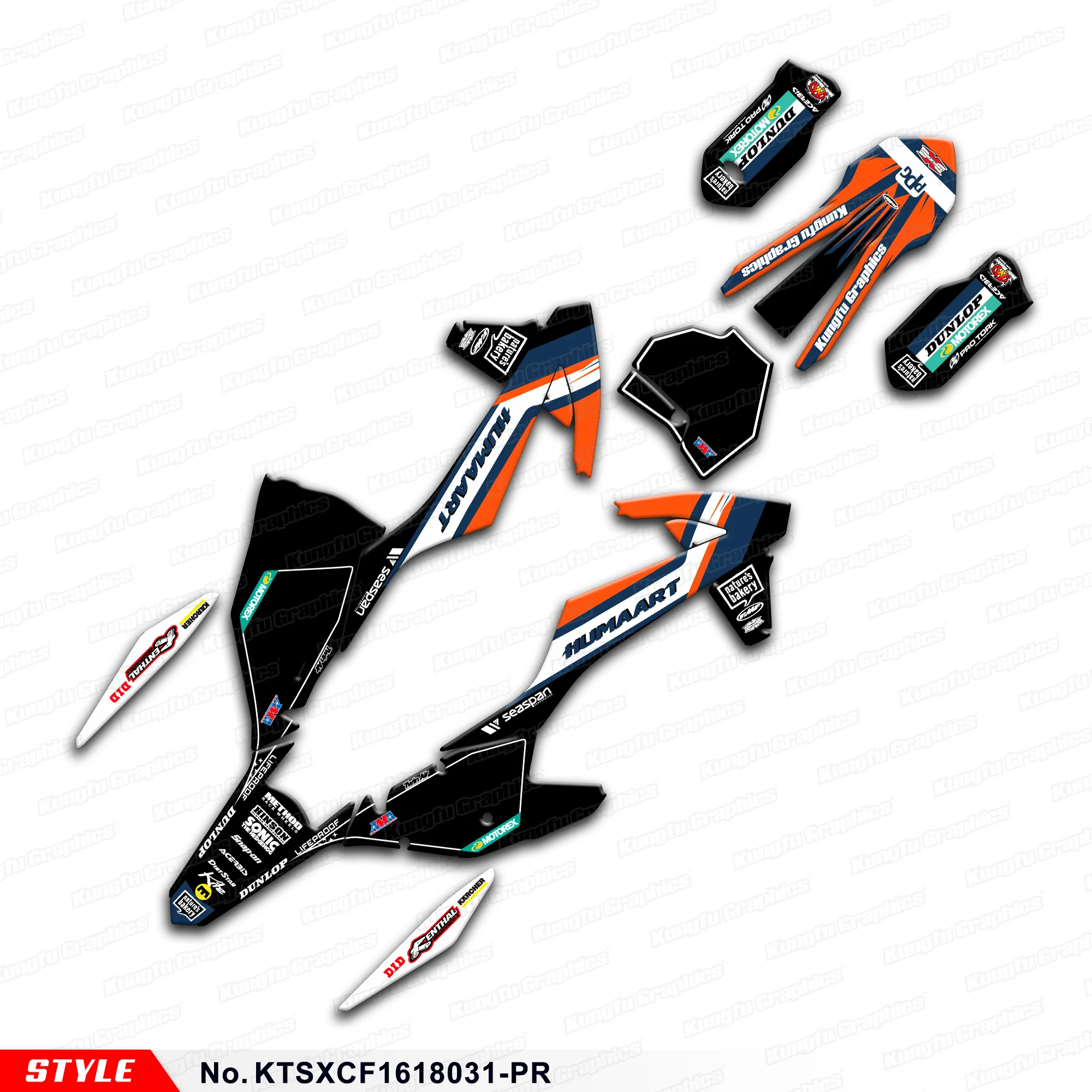 

Aftermarket Custom Graphics MX Decals for KTM SX SXF XC XCF 2016 2017 2018, KTSXCF1618031-PR