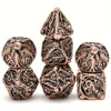 Metal DND Dice Set, 7-piece warrior head hollow design, easy to roll D&D dice, role-playing game D&D metal dice 2