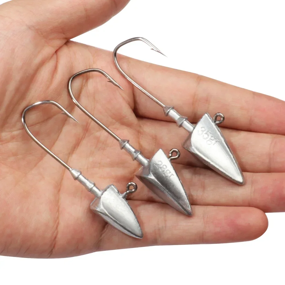 5 stücke Metall Jig Kopf Haken 3,5g 10g 21g 35g Gewicht Kurbel Sharp Angelhaken Getriebe Sinker pesca Set Weiche Köder Texas Rig Angelgerät – Detail 7