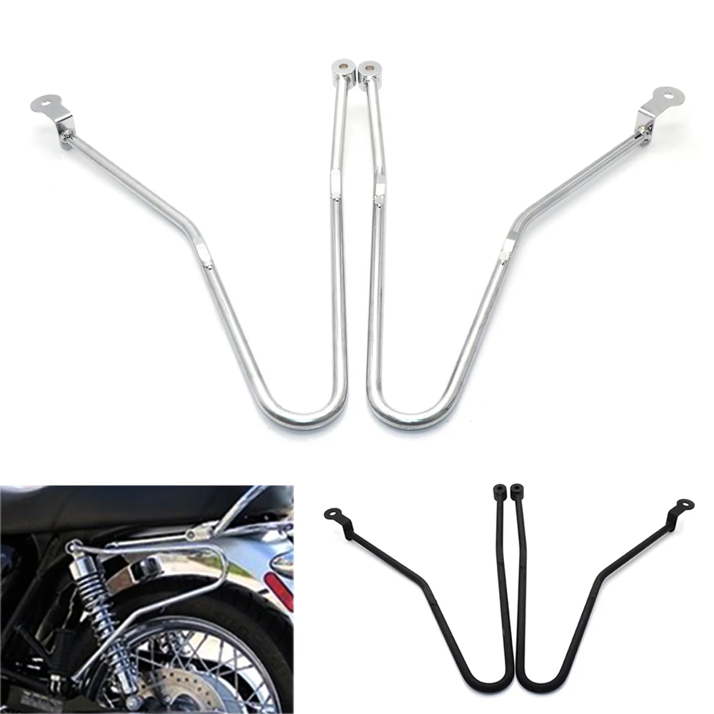 Motorcycle Saddle Bag Support Guard Bars Side Mounts Bracket Holder For
