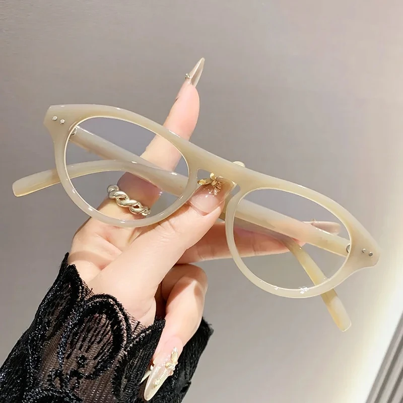Blue Light Blocking Glasses - Korean Style Flat Lens with Lightweight Retro Frame