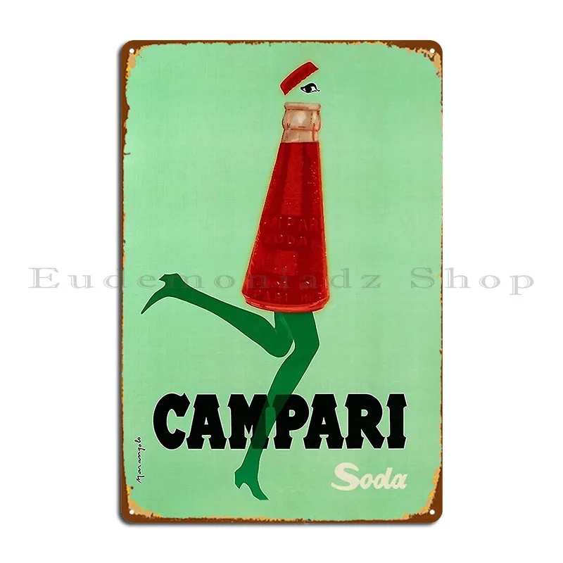 Campari Metal Sign Pub Murale Funny Pub Plates Custom Wall Decor Tin Sign Poster