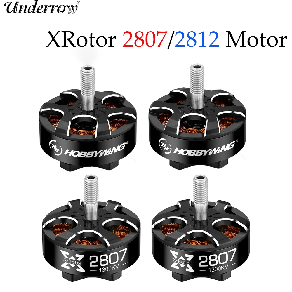 Lot de 4 Moteurs Brushless HOBBYWING Xrotor 2807/2812 900-1700KV pour Drone FPV
