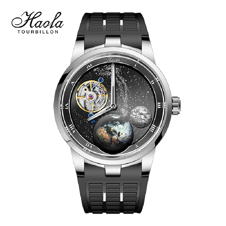 

PP 1952 Carrousel Mechanical Watches Men Manual Fashion Karrusel Rotation Sapphire Watch For Men Waterproof Starry Luxury
