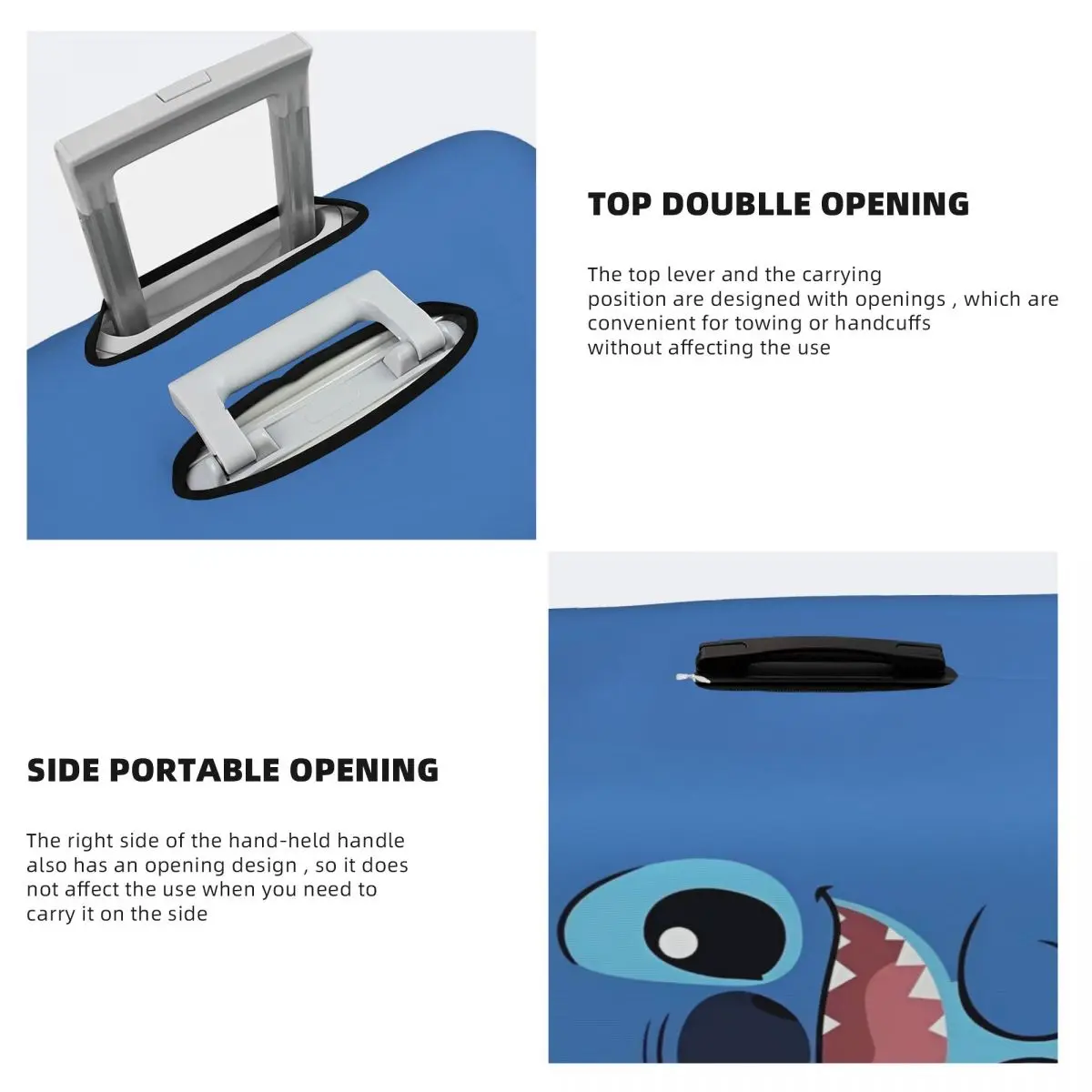 Stitch Elastic Luggage Cover Trolley Suitcase Dust Bag Case Cartoon Travel Accessories Flight Fun Luggage Supplies Protector 4