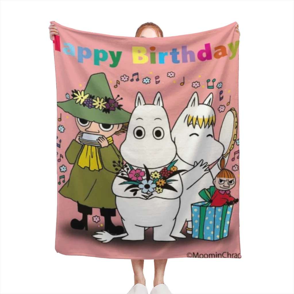 

Оригинальное-MOOMIN-аниме-милое мультяшное удобное фланелевое одеяло пушистое мягкое украшение для спальни диван одеяло украшение для дома