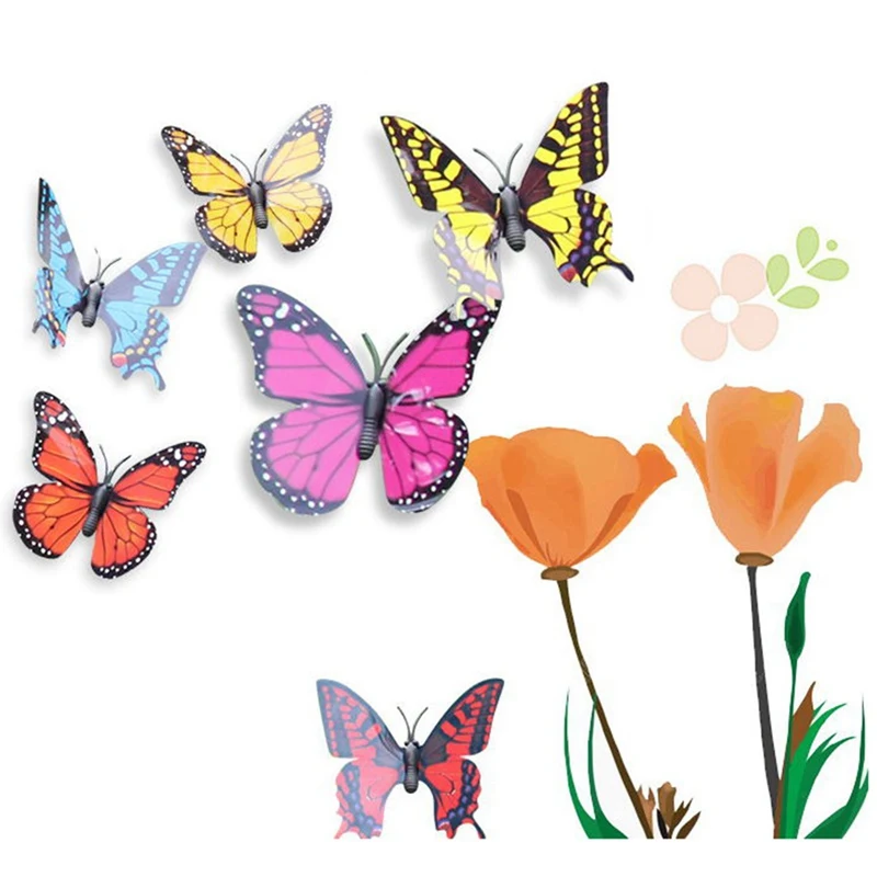 Solarbetriebene flatternde flatternde Schmetterlinge Solarbetriebener  Garten-Fliegen-Schmetterlings-Kolibri: : Garten