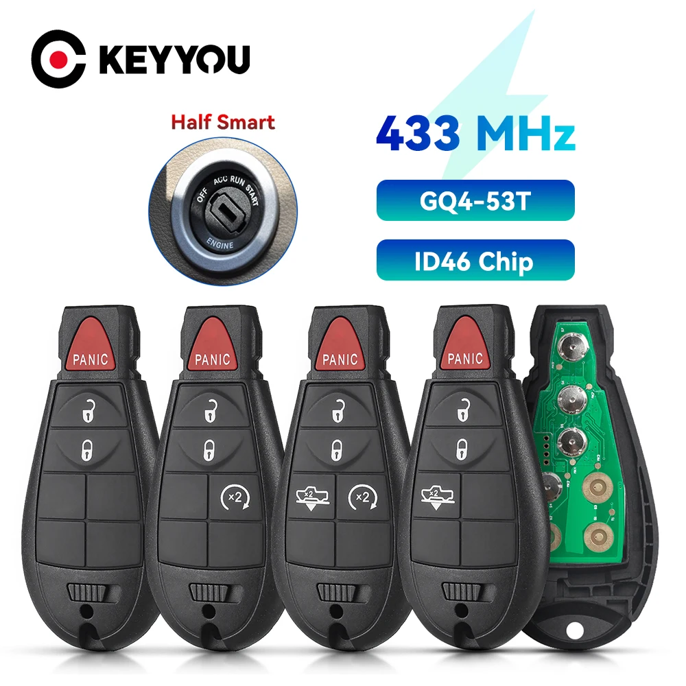 KEYYOU дистанционный Автомобильный ключ Half Smart 433 9/434 МГц PCF7961A/ 46 Стробоскопическая