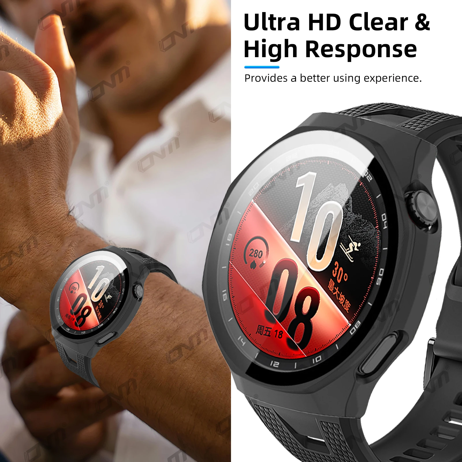 Premium Tempered Glass Screen Protector & Durable Protective Bumper for Smartwatch – Anti-Scratch, Hard PC Casing