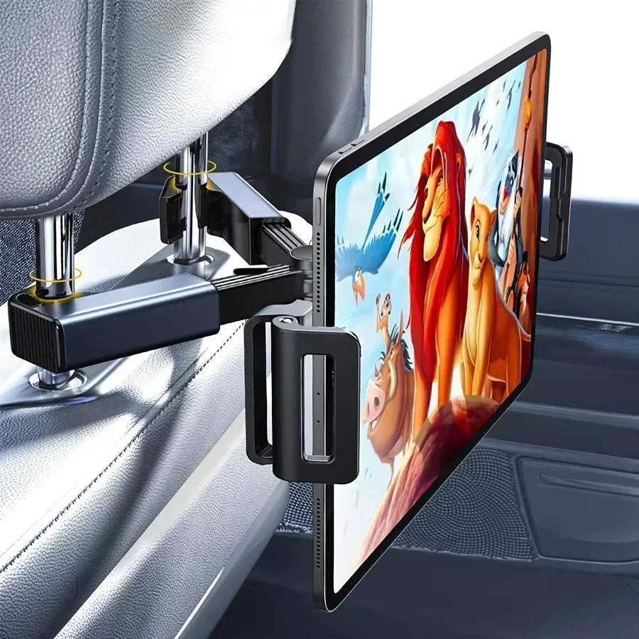 360 Degree Rotatable Car Tablet Holder Car Rear Seat Headrest Mobile Phone Holder Back Seats Tablet Mount Stand Auto Interior