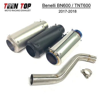 For Benelli BN600 TNT600 Slip-on Exhaust 2017-2018 51mm Motorcycle Exhaust Middle Link Pipe BN600 Link Tube Motobike Escape Moto