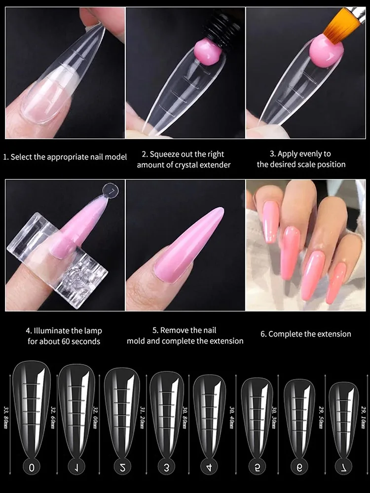 Nail Form Poly Extension Gel Nail Tips100pcs/box