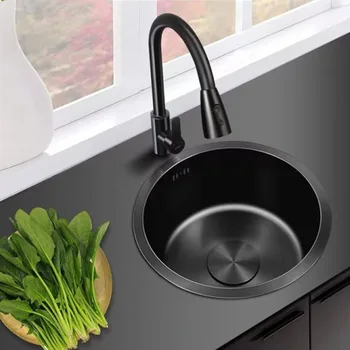 เหล็กกล้าไร้สนิม 304 สีดำ สำหรับทำบาร์ ระเบียง เคาน์เตอร์ครัวแบบเกาะ อ่างล้างจานครัวขนาดเล็ก อ่างล้างผัก เครื่องล้างจาน 1