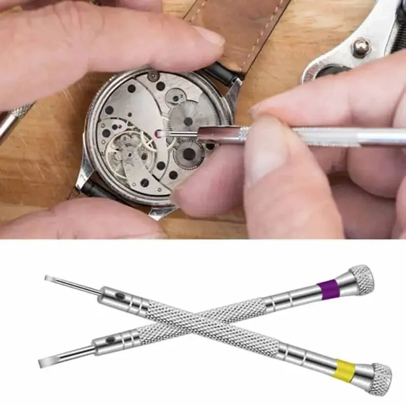 5 pcs/세트 0.8-1.6mm 스틸 스크루 드라이버 시계 수리 휴대용 시계 도구 밴드 제거 미니 링크 핀 시계 제작자 도구