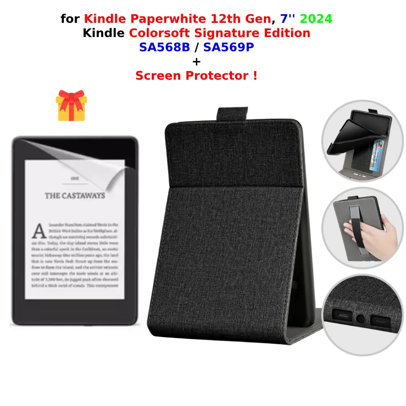 ColorSoft Signature Edition Case with Screen Protector and Hand Strap for 7 Devices, 2024 Release