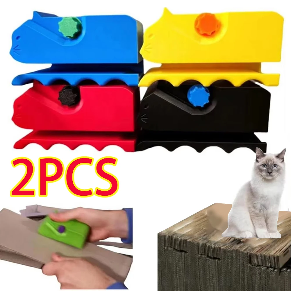 2PCS Cardboard Cutting Tool Cat-Shaped DIY Projects Ergonomic Design Handheld Cat Scratching Cardboard Cutter 3D Printing Strip cardboard cutter
