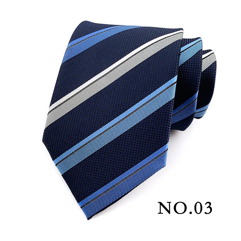 Neue 8 cm Herren Krawatte Gestreiften Gemusterten Mann Krawatte Krawatte Jacquard Gewebt Ascot Krawatte Krawatte Für Gentleman Hochzeit party – Detail 5