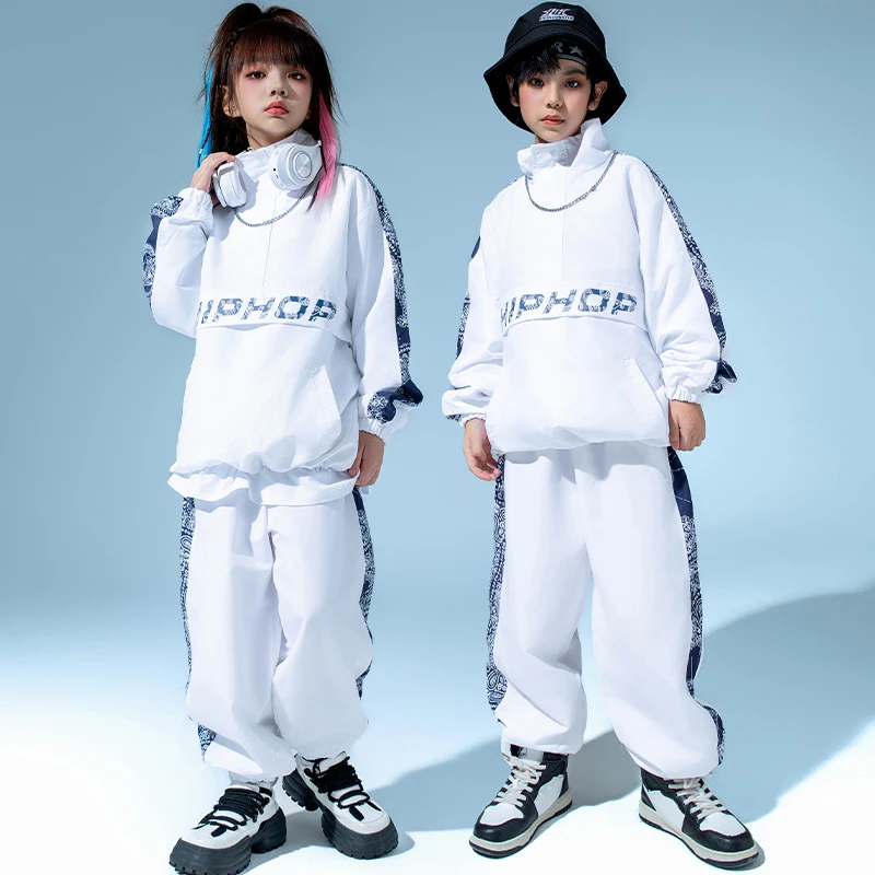 Boys Hip Hop Clothes Jazz Dance Outfits Sport Suit Kids Loose Tops Pants Girls Jazz Dance Wear Kpop Practice Clothing BL1