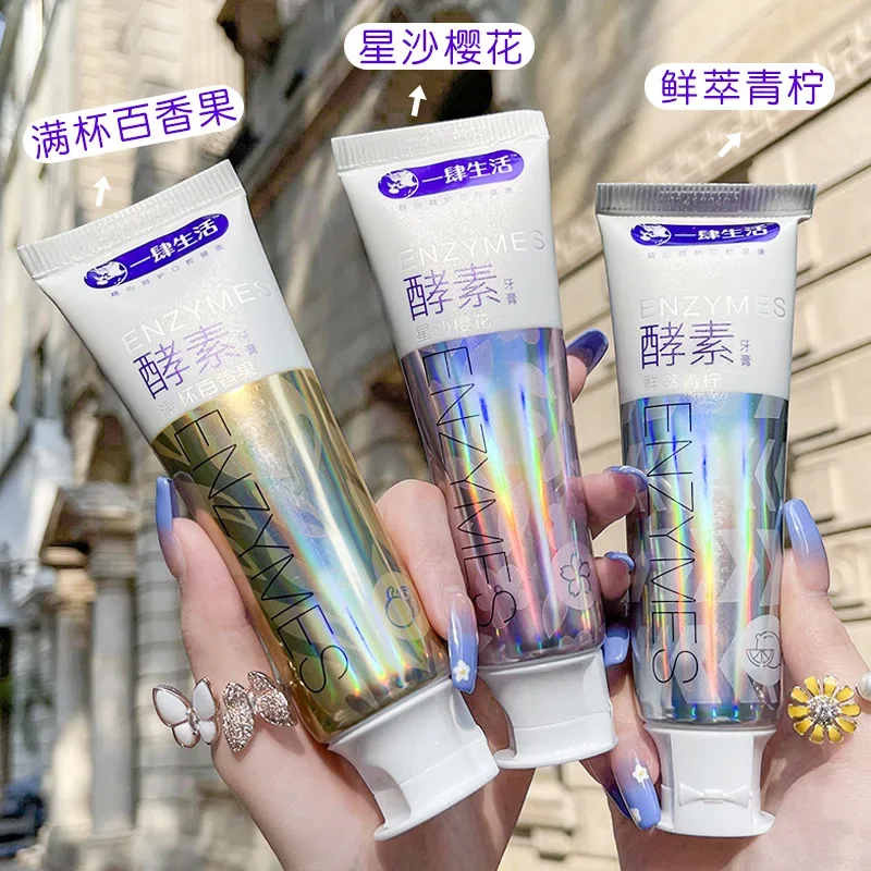 120G Enzyme Probiotics Fresh Breath New Cherry Blossoms Passion Fruit Lime Whitening Remove Tooth Stains Toothpaste