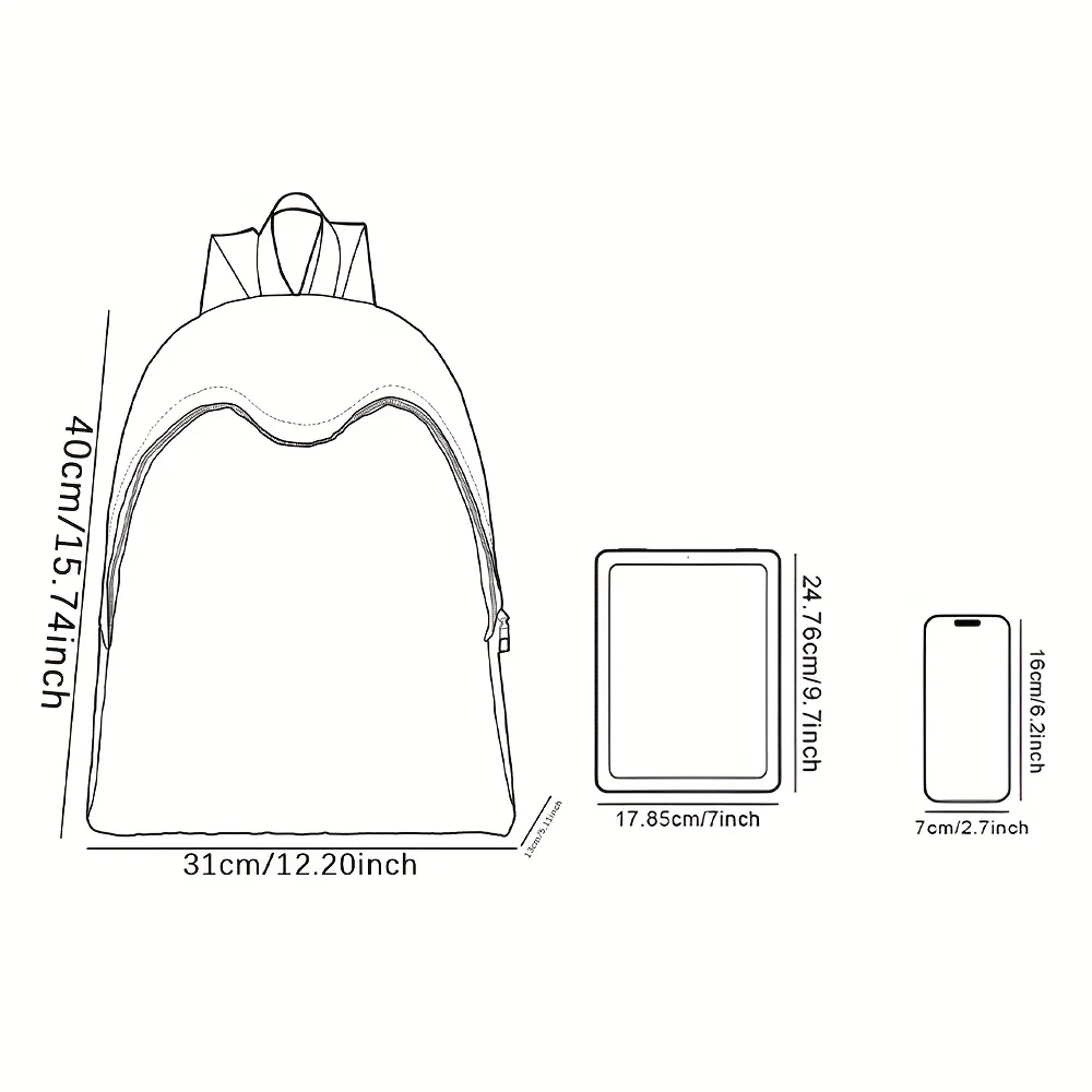 New Women's and Men's High Capacity College Backpack Trend Women's Laptop School Bag Cute Girl Travel Bag Cool