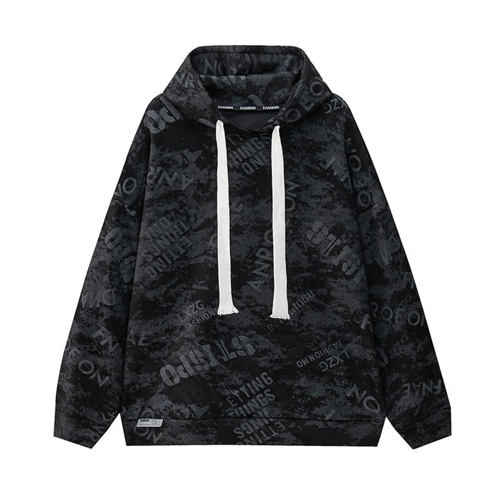 

New Autumn And Winter Fashion Hoodie Men'S Casual Retro Loose Fitting Long Sleeved Drawstring Pullover Youth Streetwear 2023