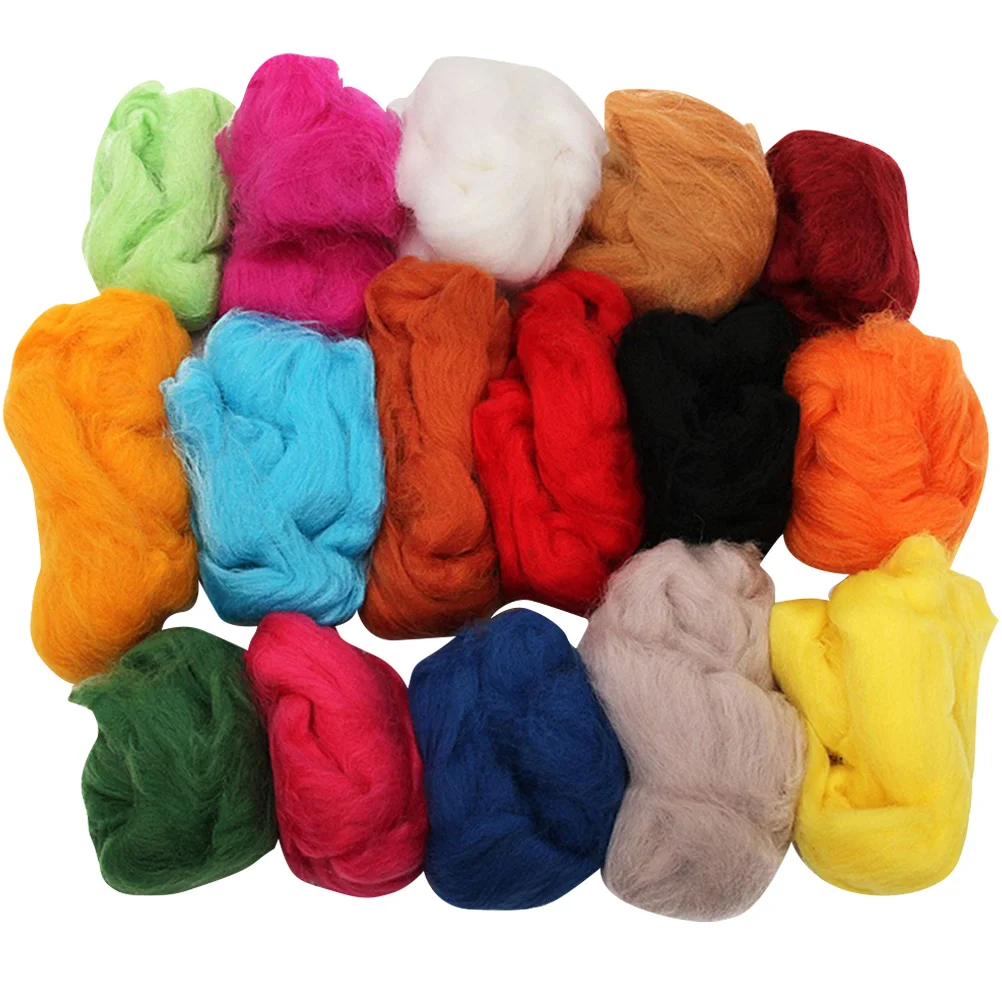Felting Wool Fibre Wool Felting Yarn Roving Fiber Craft Needle Set