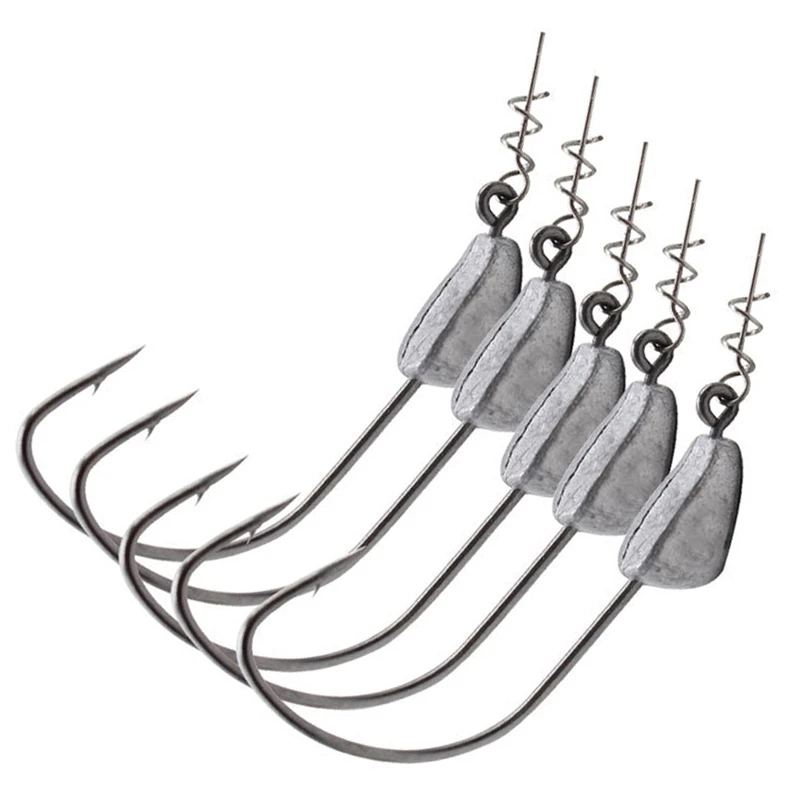 Fishing Hooks Fishhooks 5pcs/lot Jig Head Fishing Hook Spring Soft