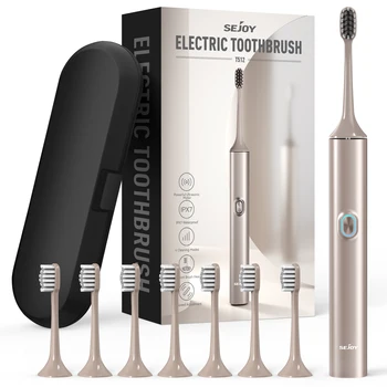 Sejoy Sonic Electric Toothbrush Set Teeth 4 Models Whitening Dental Cleaning IPX7 Waterproof Electronic Tooth Brush 8 Heads 1