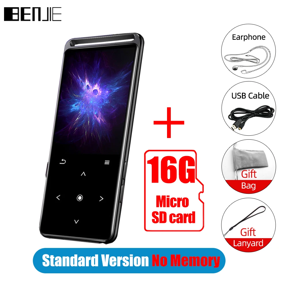 BENJIE Mini HiFi Players With Bluetooth 5.0 Smart Touch Screen Audio Music Player Portable FM Radio EBook Voice Recorder Walkman ipod mp3 player MP3 Players