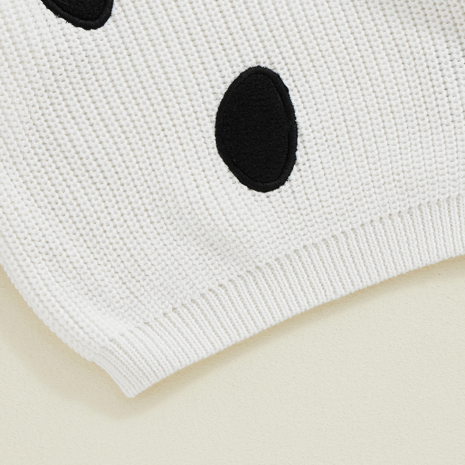 BeQeuewll Winter Baby Sweater for Halloween Girl Boy Knitwear Long Sleeve Crew Neck Ghost Kids Jumpers Toddler Pullover Clothes
