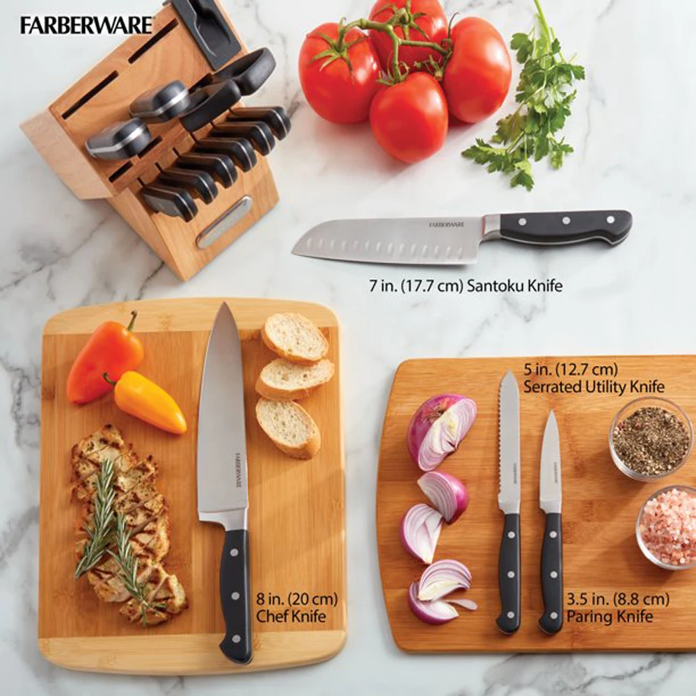 Gourmet Kitchen 5 Piece Cutting Board and Knife Set