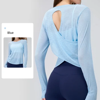 Backless Loose Yoga T-shirts 1
