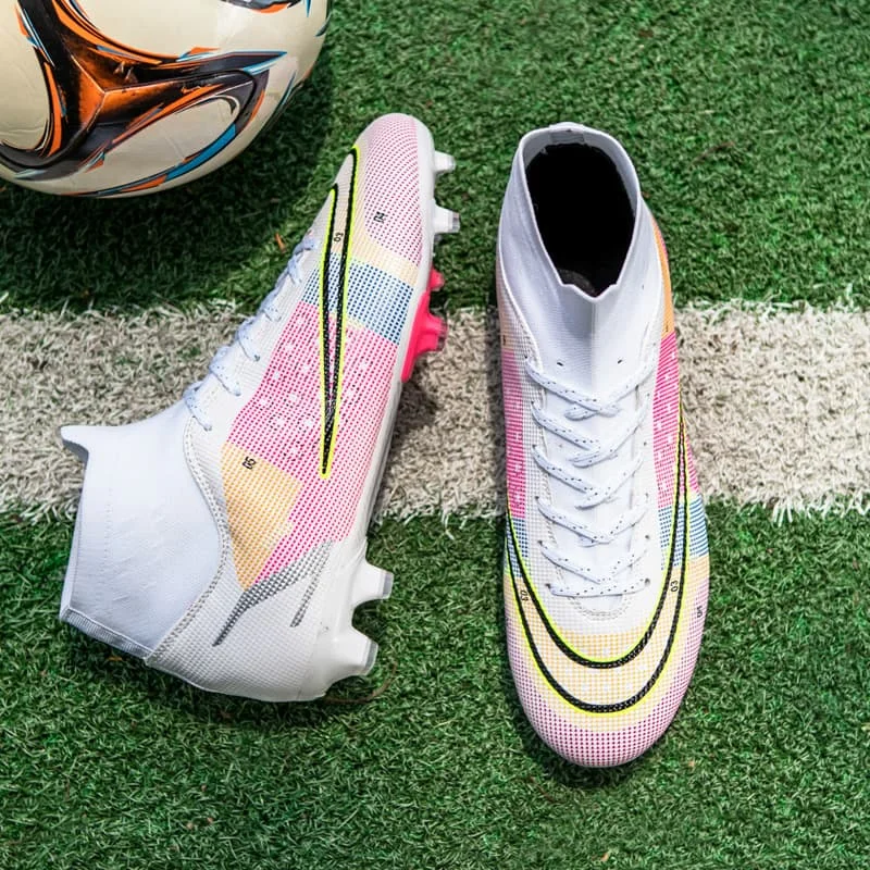 Rainbow men's and women's soccer shoes outdoor training football boots
