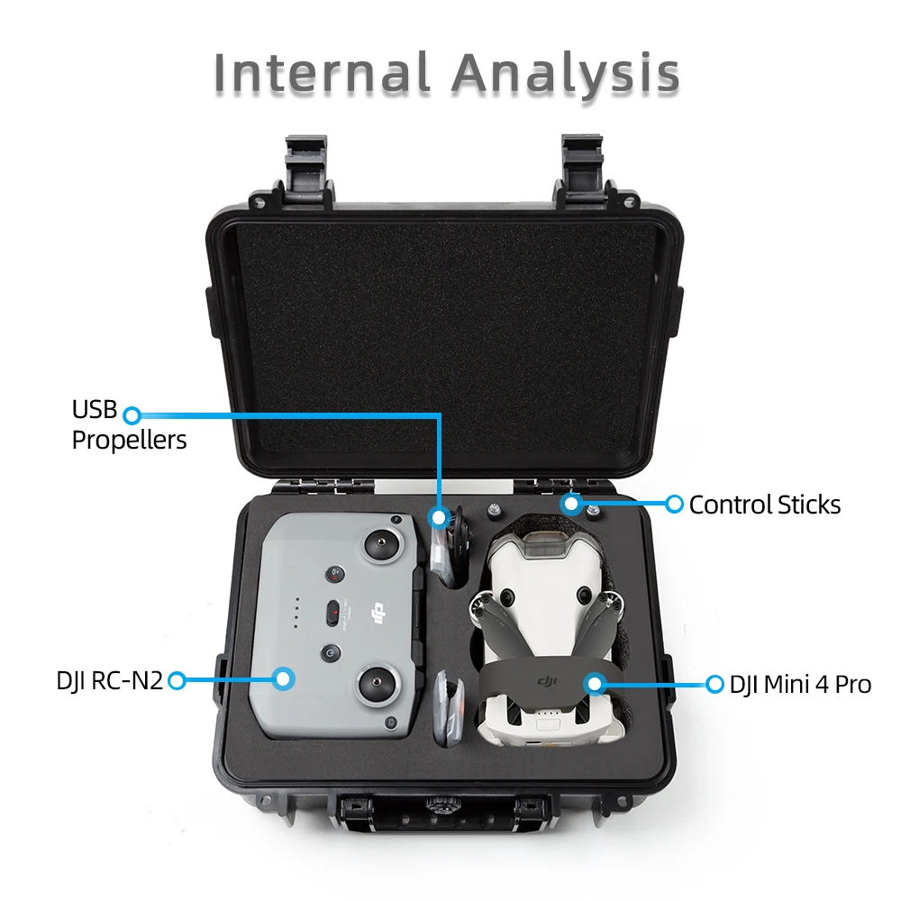 Storage Case For DJI Mini 4 Pro Portable Suitcase Hard Case Explosion-proof Carrying Box for DJI RC N2 Controller Accessories