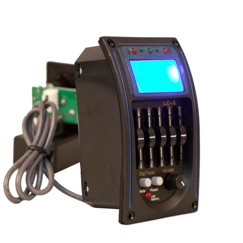 Preamplificatore Per Chitarra Acustica Lvifloae – Equalizzatore A 5 Bande Con Sintonizzatore Digitale, Pickup Piezoelettrico E Microfono