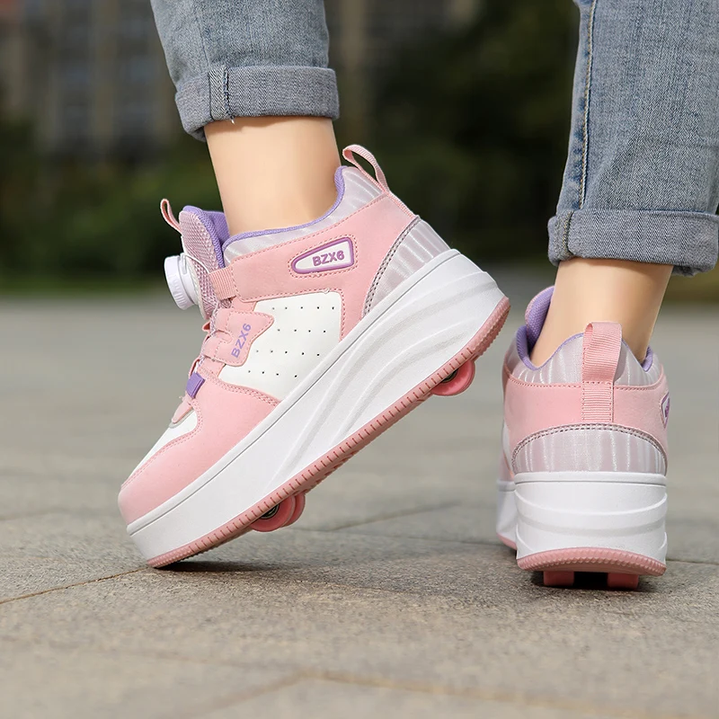 2024 New Children's Fashion Roller Skating Shoes Comfortable Girls' Roller Skating Sports Shoes Boys' Roller Skating Sneakers