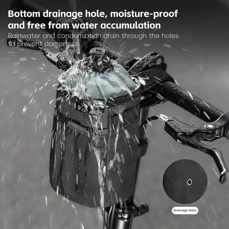 WEST BIKING Multifunctional Bike Bag Water Bottle Storage Bag Bike Saddle Bag MTB Bicycle Handlebar Bag Cycling Frame Bag
