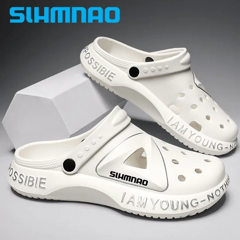 

2024 Summer Men's Anti slip Fishing Shoes Wear resistant Baotou Garden Work Slippers Outdoor Beach Sandals Indoor Slippers