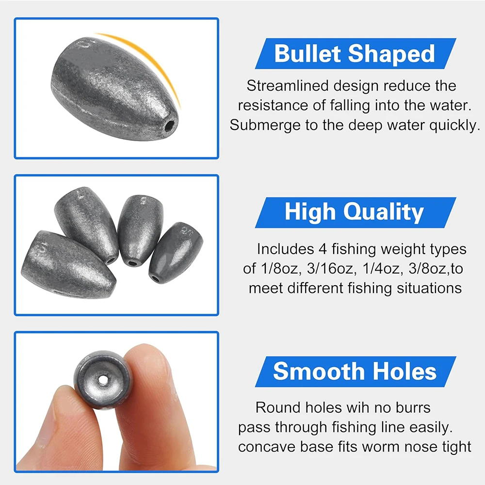 5Pcs Flipping Bullet Fishing Weights 3