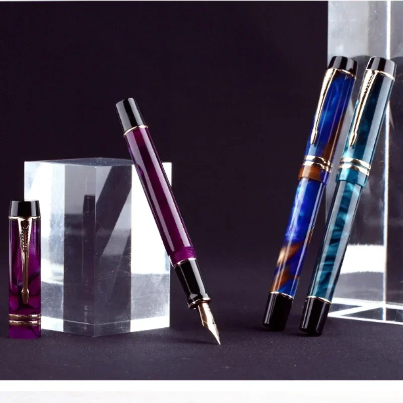 MAJOHN Final Craftsman M600S Pen, Resin Plating, Big Bright Pointed Adult Student Writing Practice Ink Pen, Gift Box Stationery 4