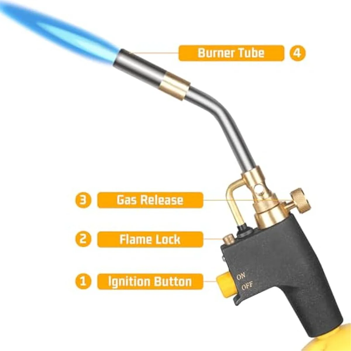 ABFKW High Intensity Soldering Torch Head,Portable Trigger Start MAPP Torch Head,Welding for MAP Pro MAPP Propane Tank