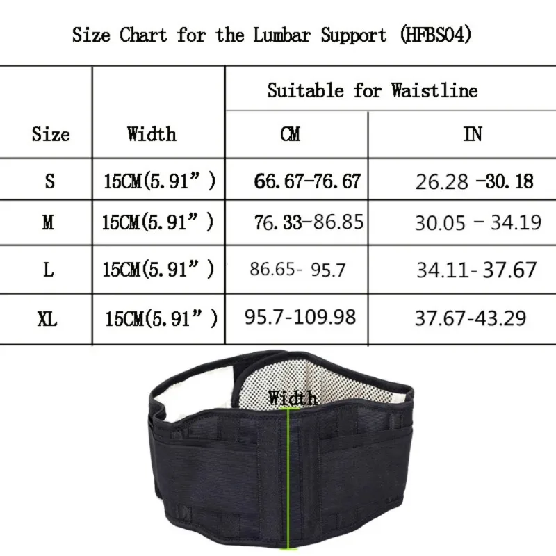 Lumbar Support Belt Back Brace Waist Support Belt Back Support Belt Four Seasons Unisex Adjustable Tourmaline Self-heating Magnetic Therapy for Back Waist